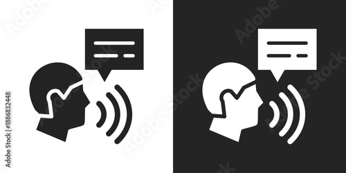 Assistive Technology Icon In Black And White Glyph Style