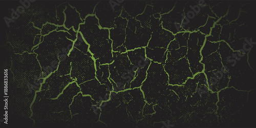 Minimalist Abstract Green Grunge Texture with ground cracks For Banner, Cover, and Flyer. vector illustration