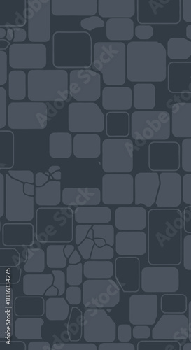 Seamless Dark Stone Wall Pattern With Ancient Cracked Texture Background Design Element