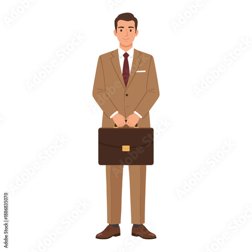 Businessman in suit holding briefcase