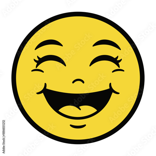 Laughing emoji with closed eyes and wide smile