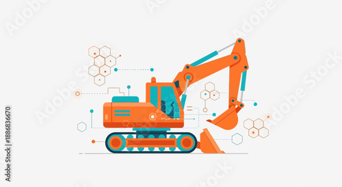 Smart Construction Excavator With Integrated Digital Tech And Engineering Data
