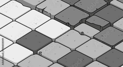 Stylized Stone Tile Ground Seamless Pattern Background For Game Development And Digital Art Projects