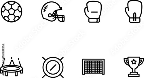 Kick Day sports icons collection in black and white vector