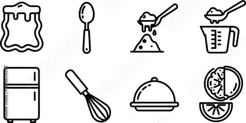 National Jell-O Week icons for cooking and dessert preparation