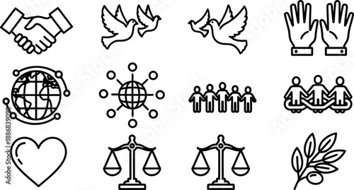 International Day of Human Fraternity icon set