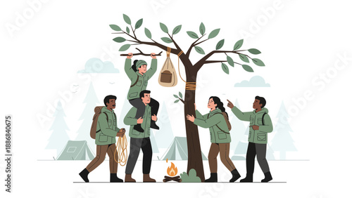 Teamwork Makes the Dream Work: Group Camping Adventure in the Woods
