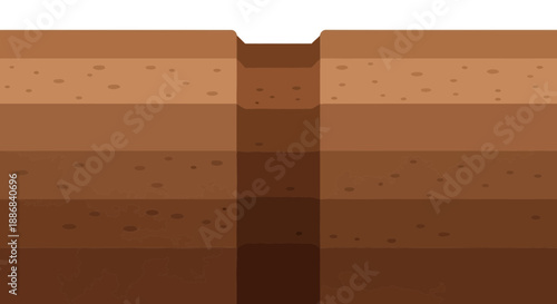 Underground Soil Horizons Displaying Diverse Subsurface Compositions And Excavation Site