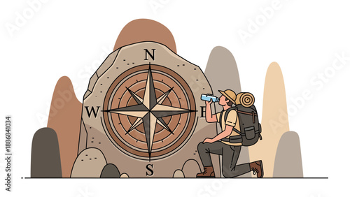 Thirsty Hiker Finds Natural Compass Rose Water Source On The Mountain