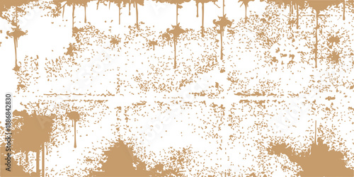 Aged vintage design featuring a weathered rusty metal surface with an old dirty grunge texture and brown paint on a rough concrete wall