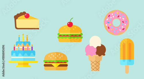 Assorted Sweet and Savory Food Items for Celebration and Snacking.