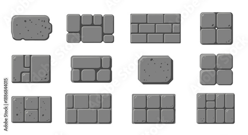 Versatile Cartoon Style Stone Tiles And Brick Patterns For Digital Content Creation