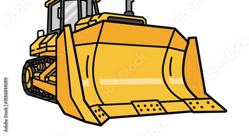 Vibrant Yellow Bulldozer Ready For Heavy Construction Work And Earthmoving Projects