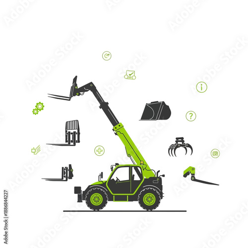 Versatile Telehandler And Its Array Of Essential Attachments For Industrial Projects