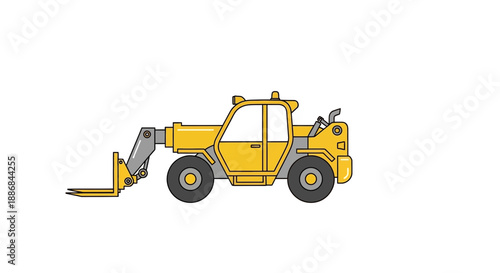 Vibrant Yellow Heavy Duty Telehandler Vehicle For Construction And Logistics Operations