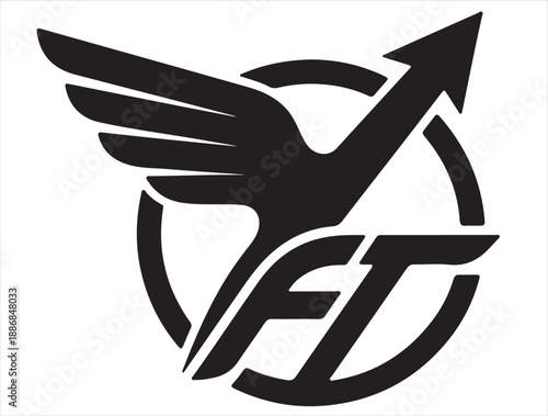 FastTrade icon in silhouette white background.