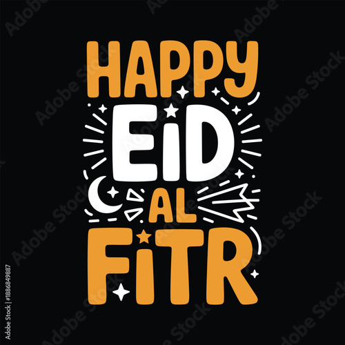 Happy eid al fitr greeting card
