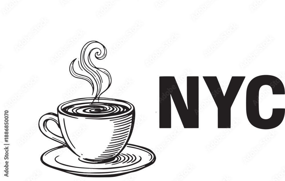 Obraz premium NYC scene with coffee cup