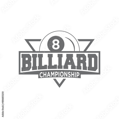This billiards logo design looks classic yet modern, showing the prestige and competitive spirit in the sport of billiards.