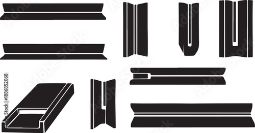 Various Metal Edge Profiles and Trims in Black Color