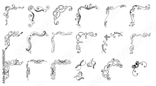 Vector Exquisite Ornamental Corners Designs elements.