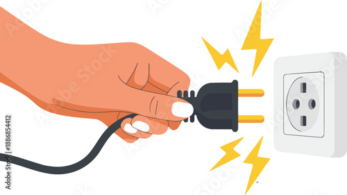 Electric Plug Connection Illustration – Power and Energy Concept