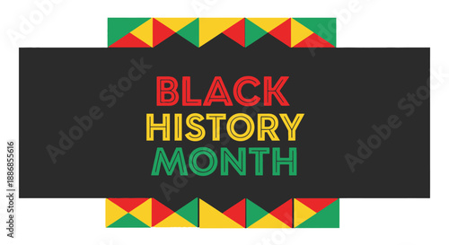 Black History Month Celebration Geometric Vector Illustration with Pan-African Colors