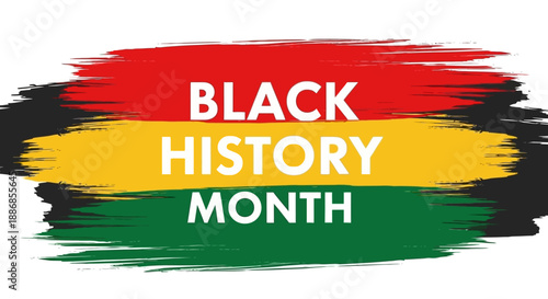 Black History Month Celebration with Red, Yellow, and Green Brush Strokes