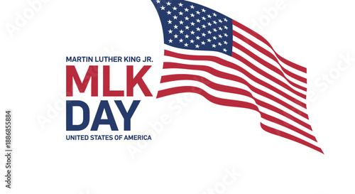 MLK Day Celebration with American Flag - United States of America