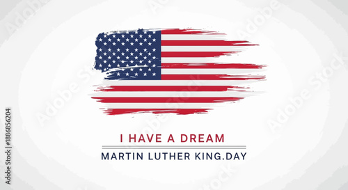 American flag with "I Have a Dream" quote honoring Martin Luther King Jr. Day