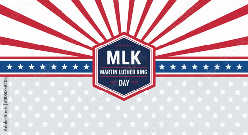 Martin Luther King Jr. Day Celebration with Patriotic American Symbols and Stars