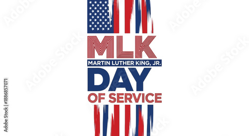 Martin Luther King Jr. Day of Service with American Flag Elements
