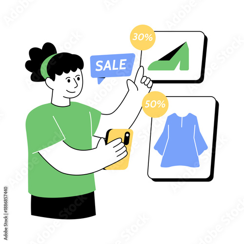 An eye catching design illustration of select product 