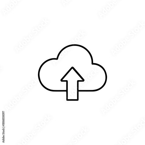 Minimalist Cloud Upload Icon for Data Backup and Storage Interfaces
Thin line cloud icon for file upload, data sync, and digital backup in apps and dashboards. Stock-ready.
