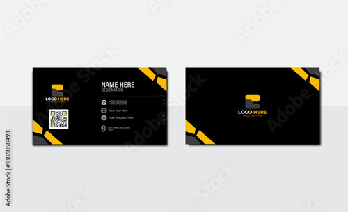 Modern minimal professional corporate business card design template.