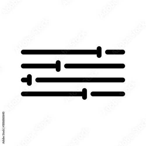 Sound Level Sliders Icon for Audio Volume and Equalizer Settings