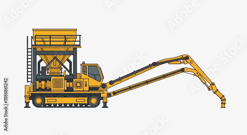 Yellow Industrial Concrete Pump Vehicle Providing Efficient Material Delivery
