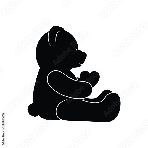 Adorable teddy bear holding heart with love and affection