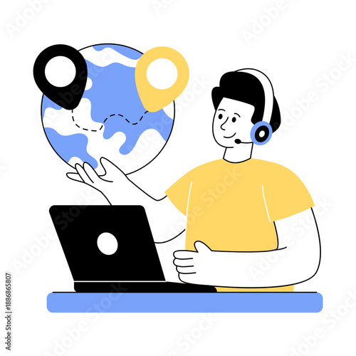 Premium download illustration of travel customer service 