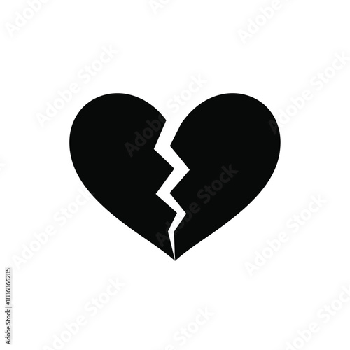 Broken heart icon symbolizing heartbreak and emotional pain