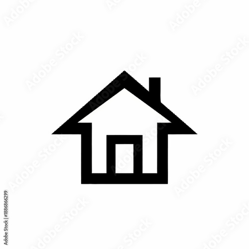 Simple black outline house icon on a white background.