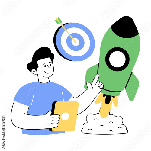 Creative design icon of startup target 