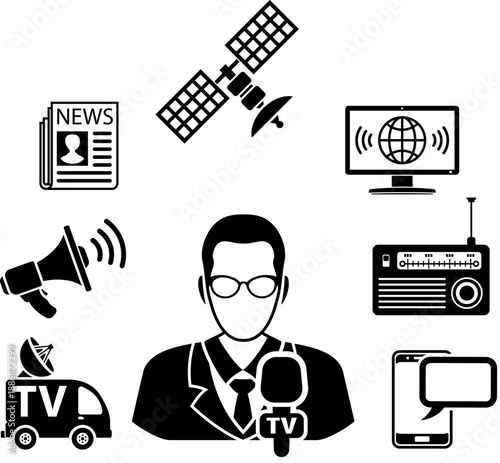 Media and News Icons Set
