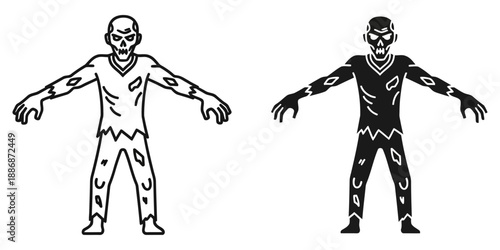 Zombie character illustration in dynamic pose