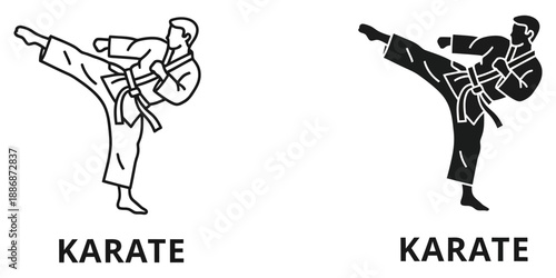 Martial arts instructor demonstrating powerful karate kick techniques