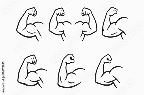 Vector icon set of sporty yoga fitness people in a clean modern collection design