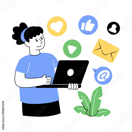 An eye catching design illustration of social media feedback 