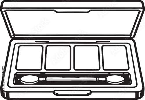 Eyeliner pen black and white line art illustration