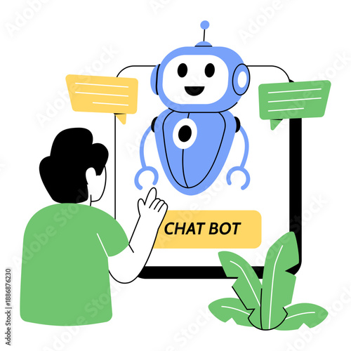 Premium download illustration of chatbot 