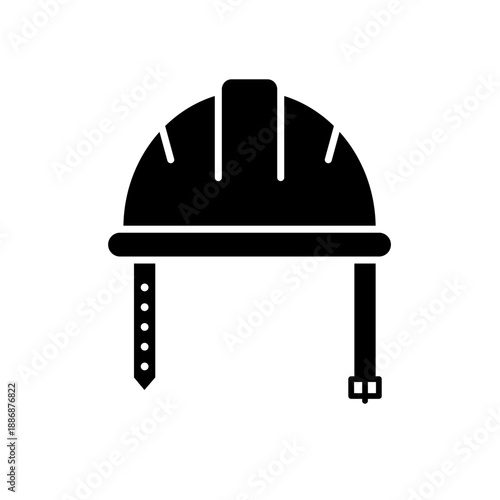 Construction helmet, safety -  solid vector icon